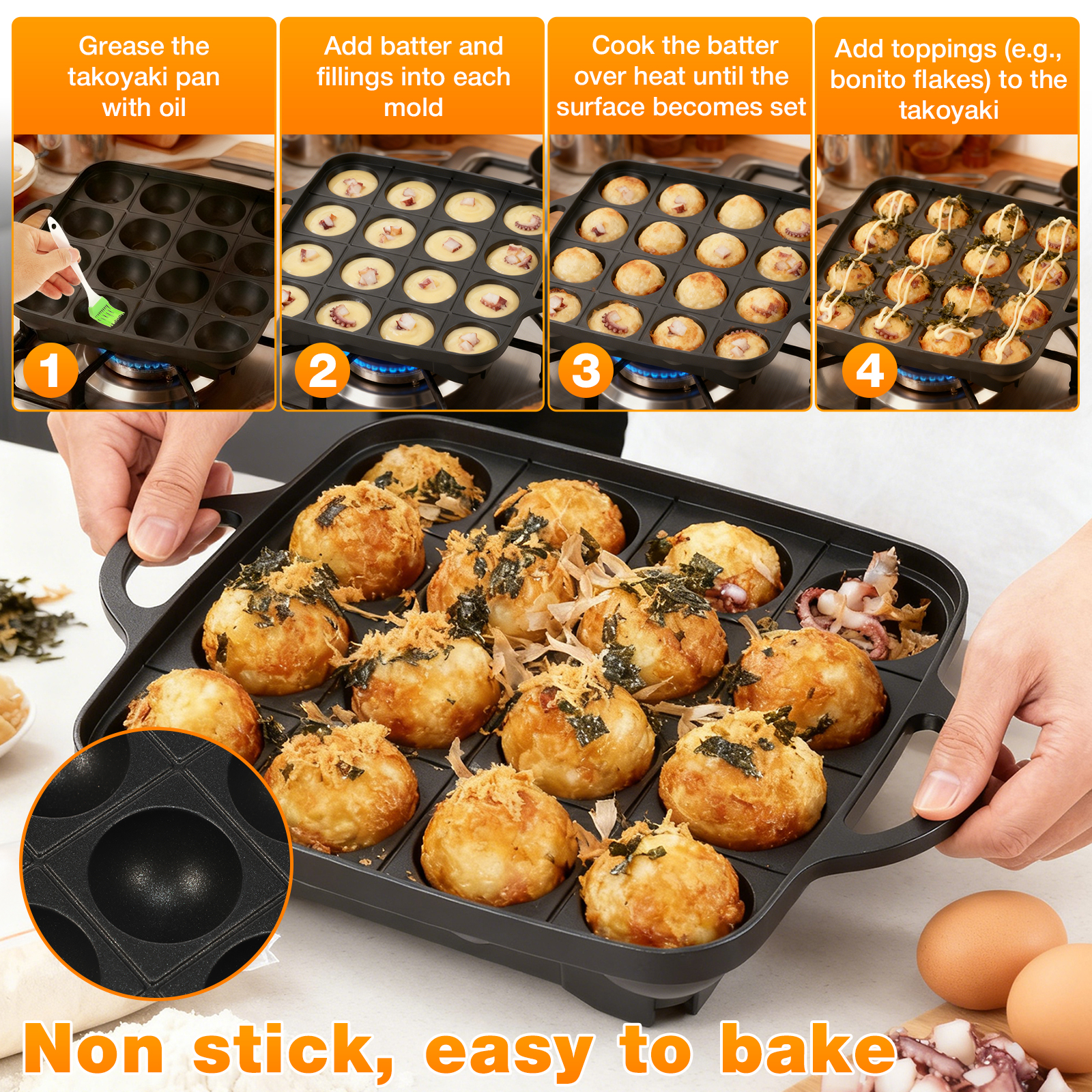 Takoyaki Pan 16 Hole Octopus B - Takoyaki Grill Plate ulasan dan harga