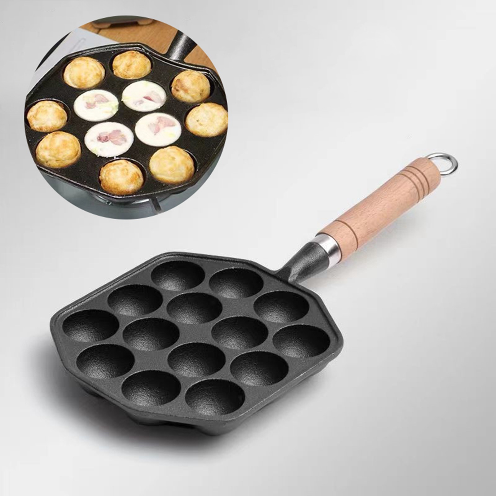 14 Holes Takoyaki Pan Nonstick - Mini Pancake Griddle ulasan dan harga