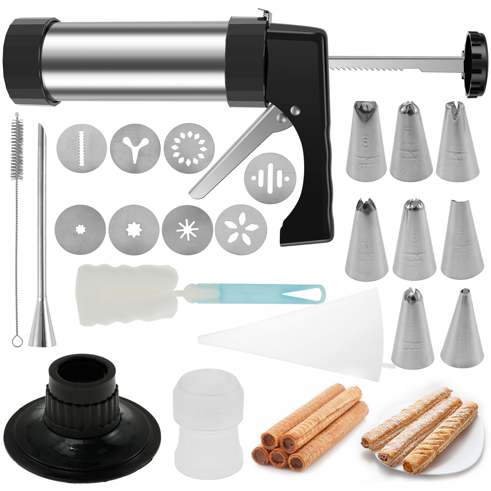 Stainless Steel Cookie Gun Chu - Churros Maker Gun ulasan dan harga