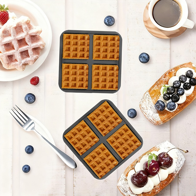 Square Waffle Mold, Non-Stick  - Mini Pancake Griddle ulasan dan harga