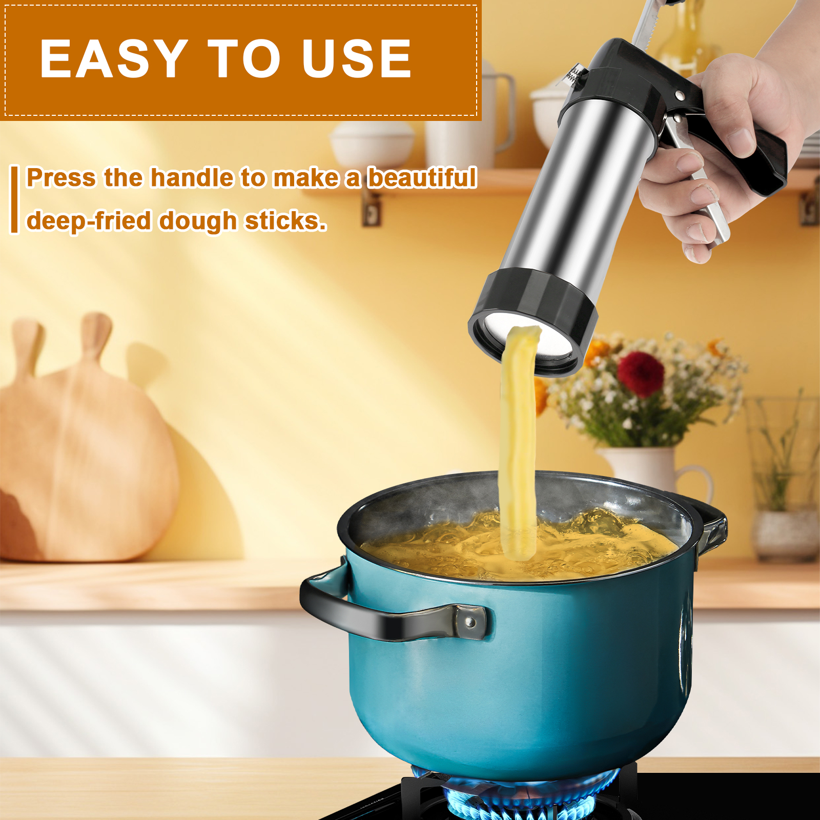 Cookie Press Gun Kit Stainless - Churros Maker Gun ulasan dan harga