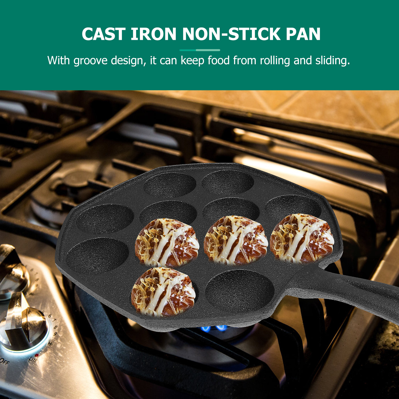 Takoyaki Pan 12 Molds Cast Iro - Takoyaki Grill Plate ulasan dan harga