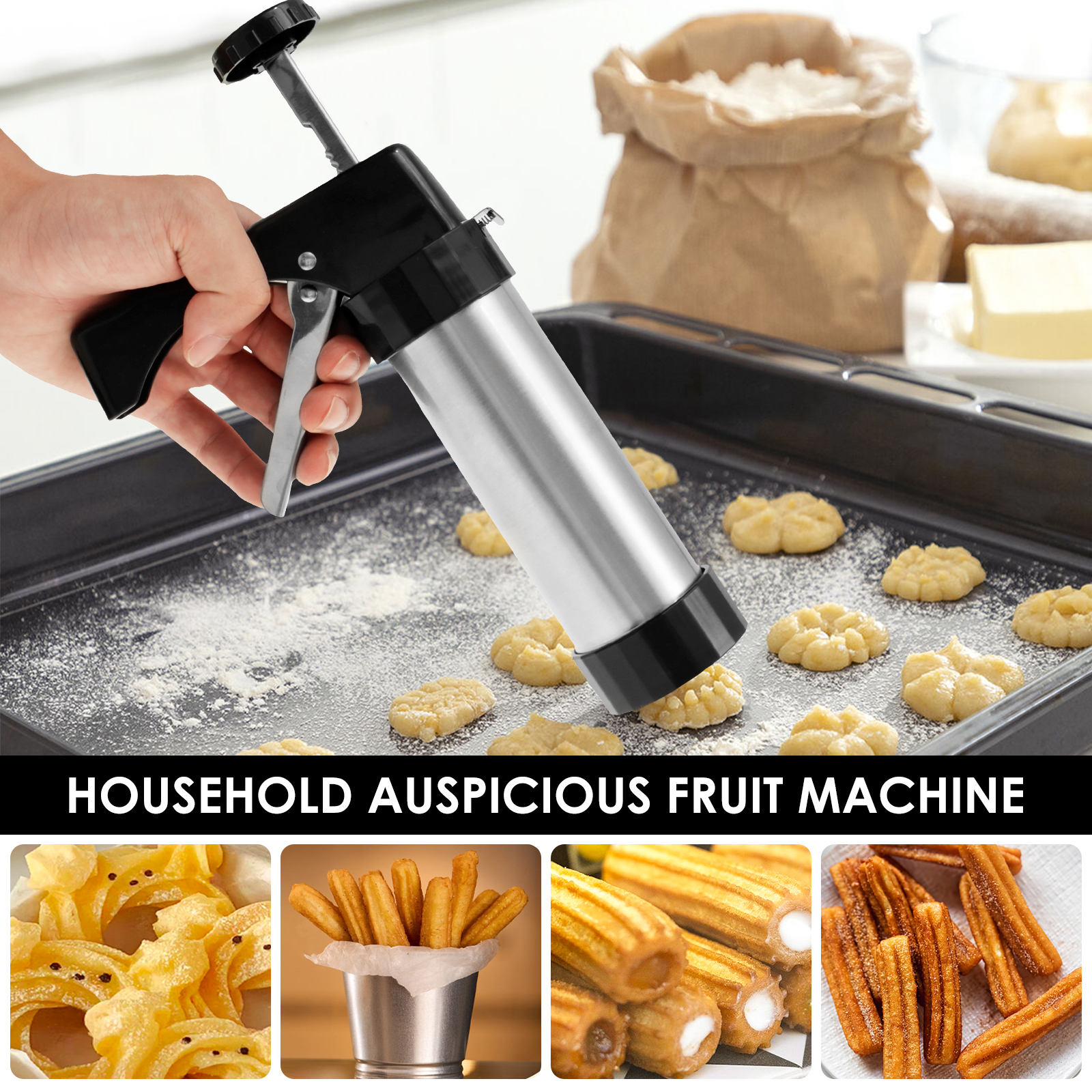 Stainless Steel Cookie Gun Chu - Churros Maker Gun ulasan dan harga