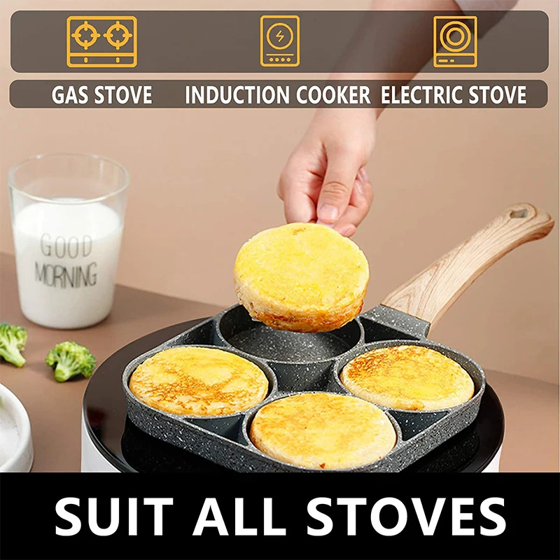 2/4-Hole Frying Pot Pan Thicke - Mini Pancake Griddle ulasan dan harga