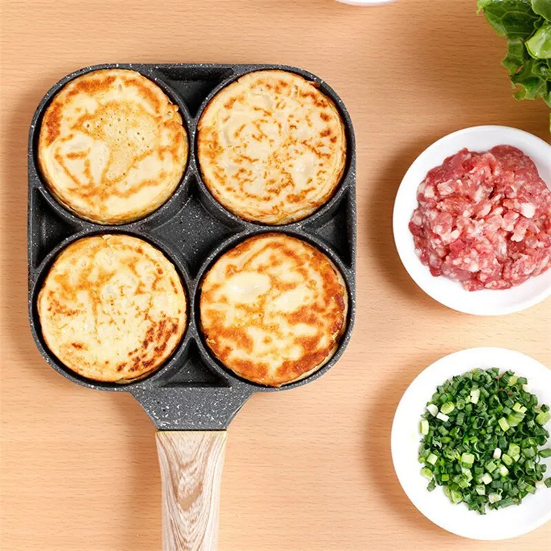 2/4-Hole Frying Pot Pan Thicke - Mini Pancake Griddle ulasan dan harga